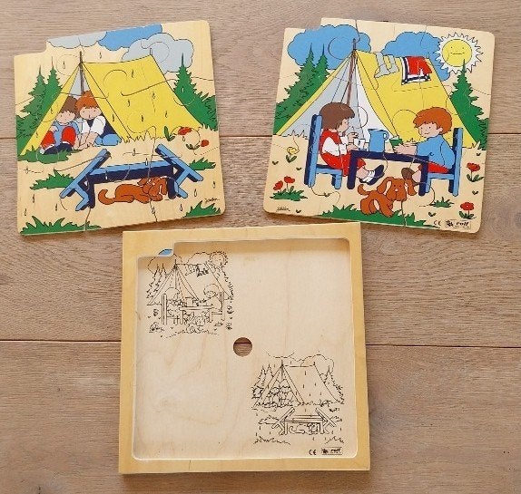 dubbele puzzel in hout van Rolf, Kinderen en Baby's, Ophalen, Zo goed als nieuw, Van hout