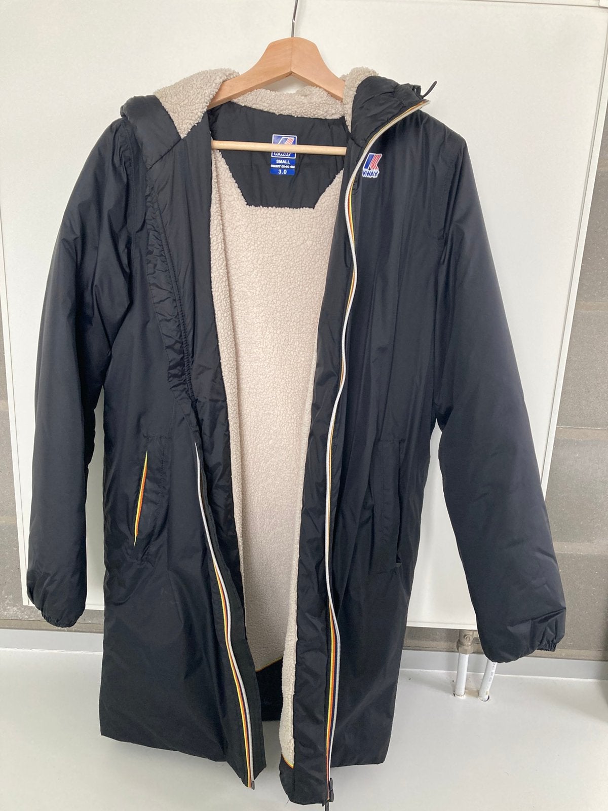 K-way parka mantel jas small s zwart, Ophalen of Verzenden, Zo goed als nieuw, Zwart
