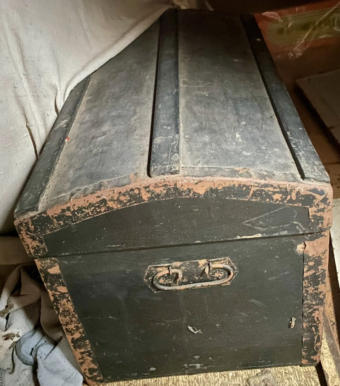 Valise ou boîte de voyage ancienne, XIXe siècle, Enlèvement, Utilisé