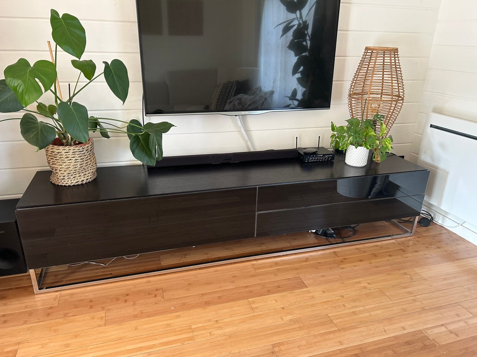 Tv meuble noir, Enlèvement, Utilisé, 200 cm ou plus