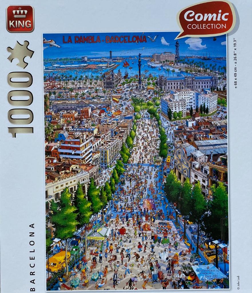 Puzzle comique La Rambla de Barcelone, Enlèvement ou Envoi, 500 à 1500 pièces, Comme neuf, Puzzle