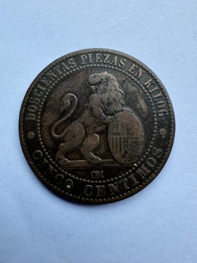 Spanje - 10 centimos 1870, Ophalen of Verzenden, Overige landen, Losse munt