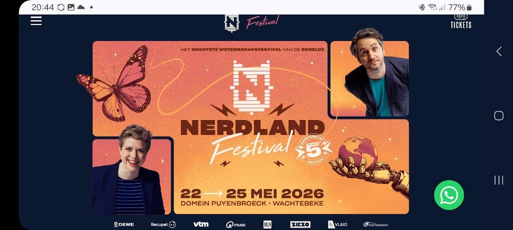 Ticket Nerdland Space Night vrijdag 22/5 om 20u30, Eén persoon