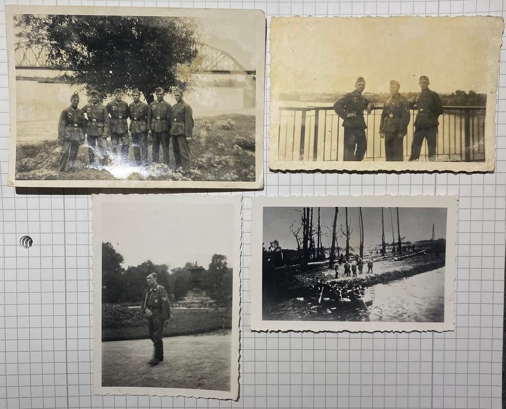 Lot van 4 foto’s - Albertkanaal 1940 Belgie - WOII - ABBL, Verzamelen, Verzenden