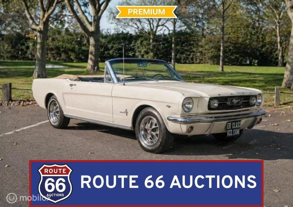 Ford Mustang Cabriolet | 1966 | Route 66 Auctions, Auto's, Zwart, Bedrijf, Handgeschakeld, Overige carrosserie