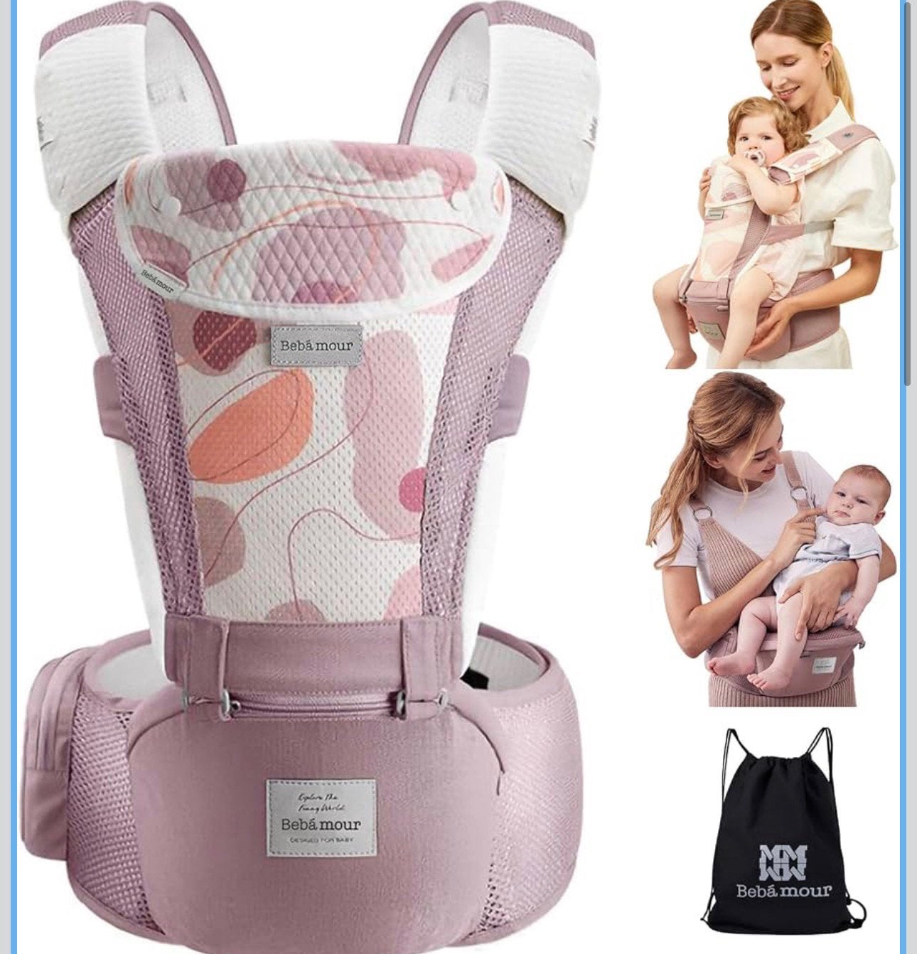 Porte-bébé baby carrier Bebear rose neuf, Enfants & Bébés, Enlèvement, Neuf, Porte-bébé, Autres marques