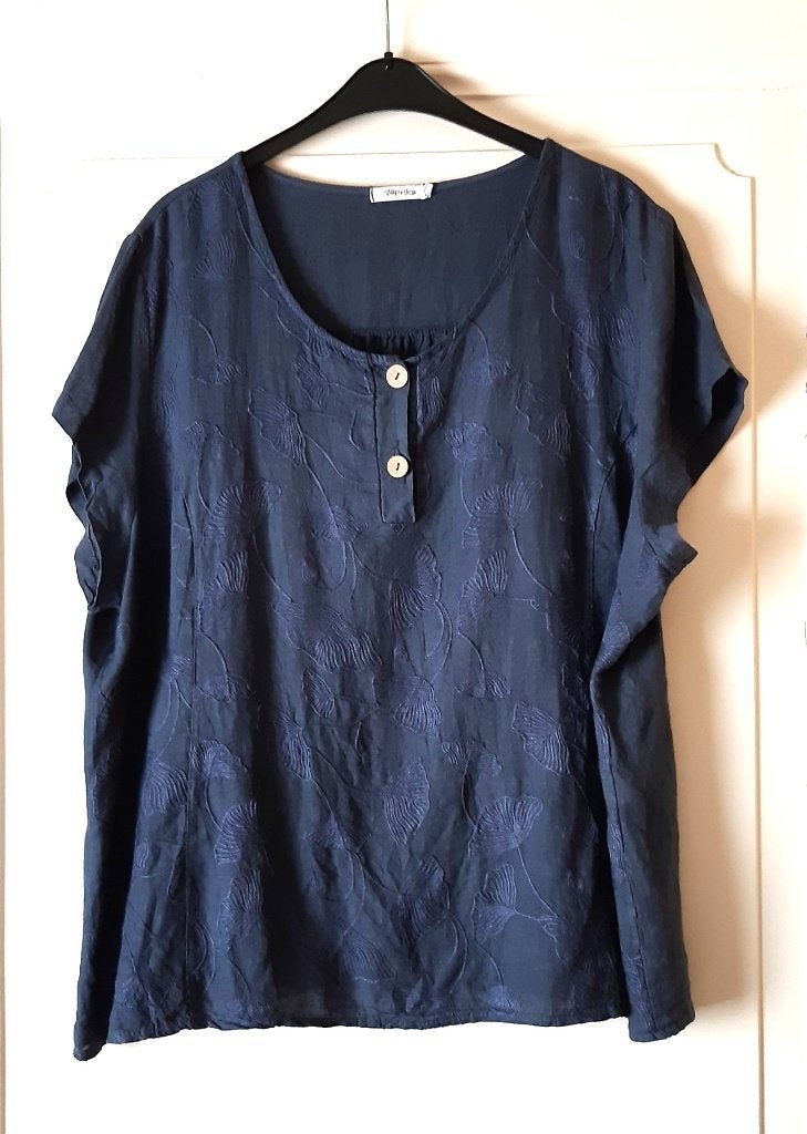 dames blouse blauw maat 6 (54) Paprika  (grote maten), Kleding | Dames, Ophalen, Blauw, Maat 46/48 (XL) of groter, Zo goed als nieuw
