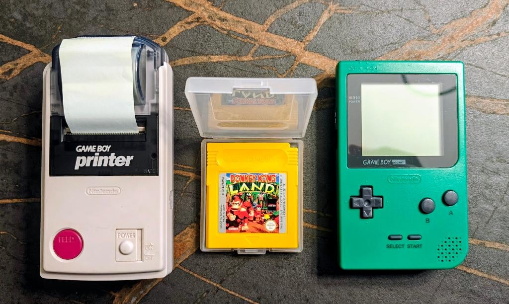 Nintendo Gameboy Pocket + Printerprinter + Donkey Kong, Ophalen, Gebruikt