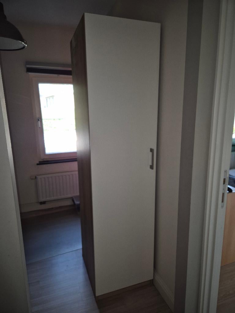 Ikea PAX kast 200x50cm, Ophalen, Met deur(en), 200 cm of meer, Modern (Ikea Pax) met corpus in eik fineer en witte deur