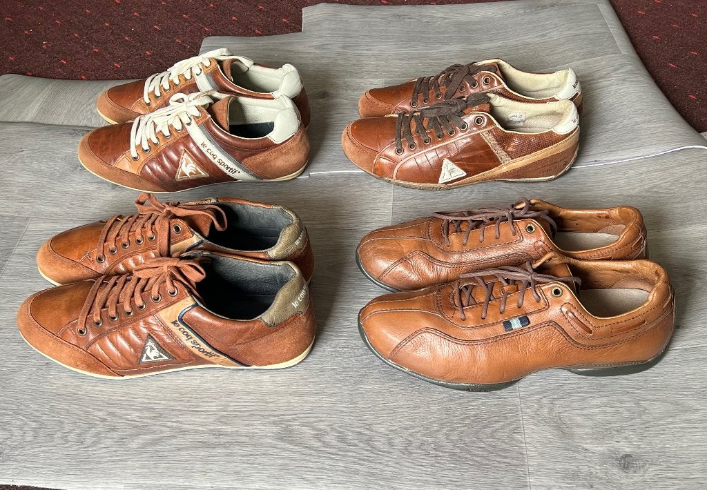 Lot de chaussures hommes (4 paires)., Vêtements | Hommes, Envoi, Porté, SEBAGO & Le coq sportif.., Chaussures de marche