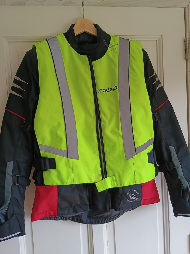 Vêtements de moto Fastway. Gilet noir et rouge avec fluo., Motos, Enlèvement, Femmes