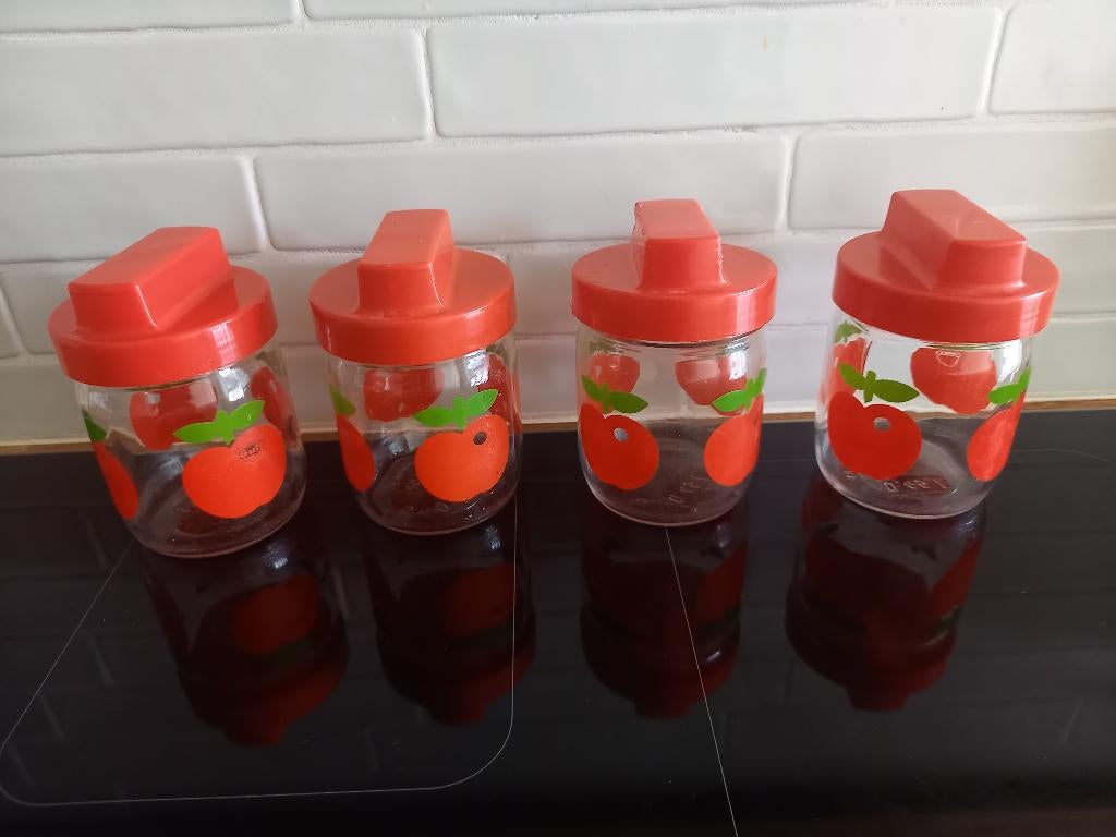 Leuke voorraadpot retro appel vintage Gulf 3 + 1 gratis, Ophalen, Huis en Inrichting