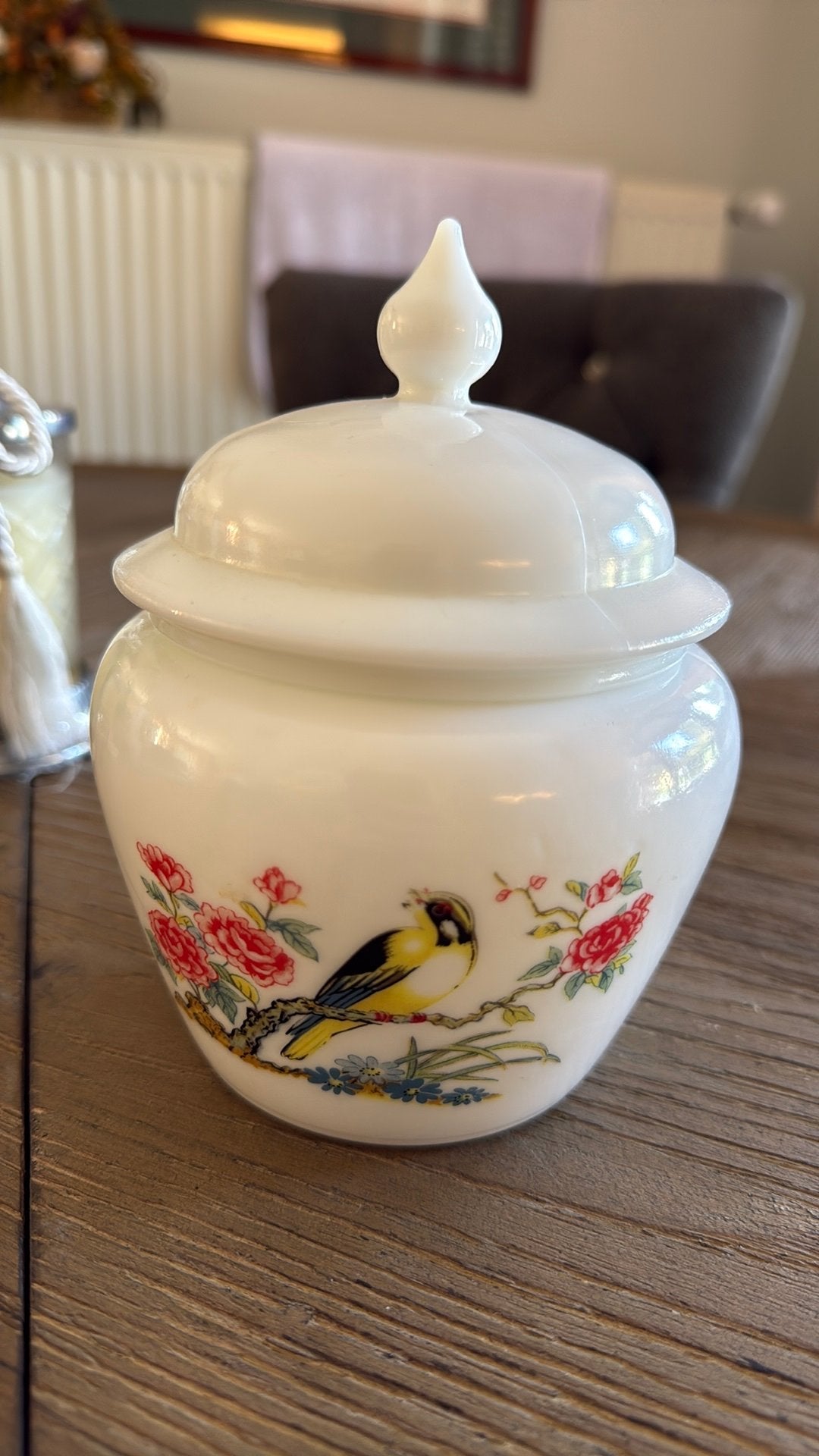 Potje met vogelprint ! Nieuw, Antiek en Kunst, Ophalen of Verzenden