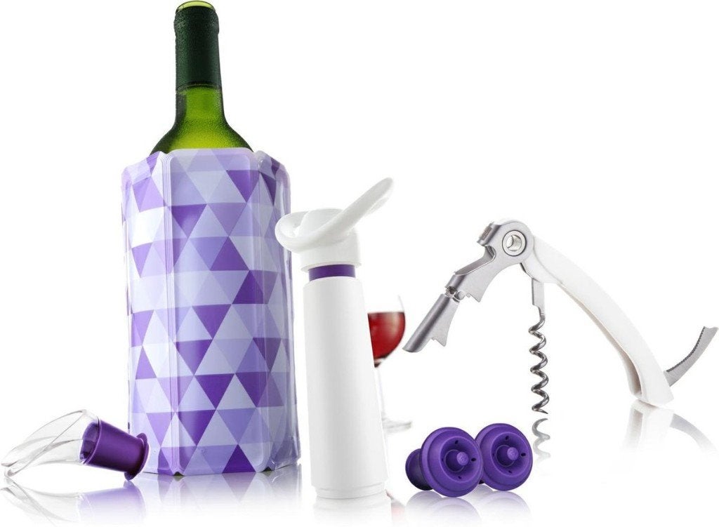 Wine Essentials Gift Set 6-delig |  Paars – wit | Vacu Vin, Verzamelen, Ophalen of Verzenden, Nieuw, Overige gebieden, Overige typen