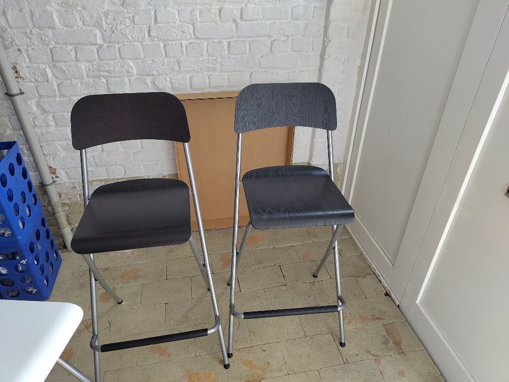 Vente par 2 minimum de chaises hautes pliantes IKEA Franklin, Avec repose-pieds, 2 tabourets, Enlèvement, Utilisé