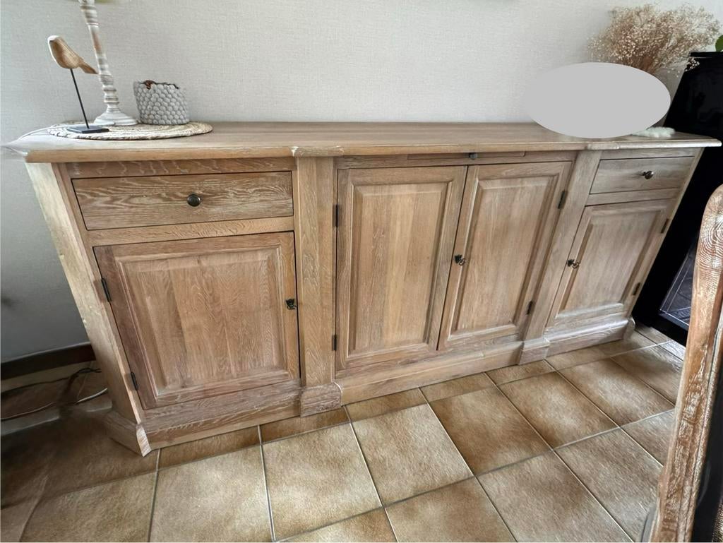 Eiken dressoir + 6 stoelen en tafel, Ophalen, Zo goed als nieuw