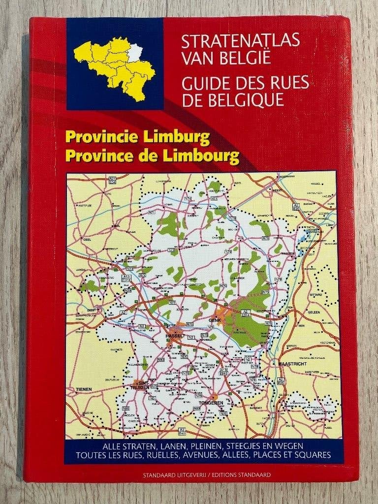 STRATENATLAS VAN BELGIË PROVINCIE LIMBURG, Ophalen of Verzenden, Standaard uitgeverij, 1800 tot 2000, België