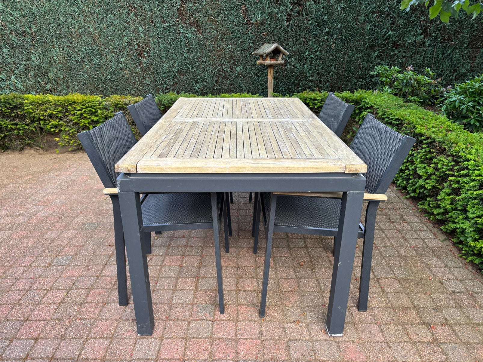 Tuintafel met 4 stoelen, Ophalen, Gebruikt, Rechthoekig