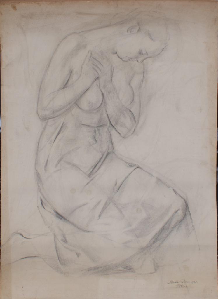 Robert Van Cauwenberghe (1905-1985): Studie Piëta '42 100x70, Ophalen of Verzenden