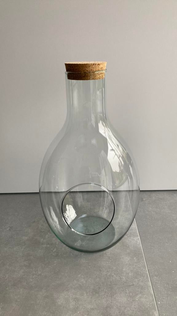 Planten terrarium pot - glazen pot - kurk, Ophalen, Zo goed als nieuw
