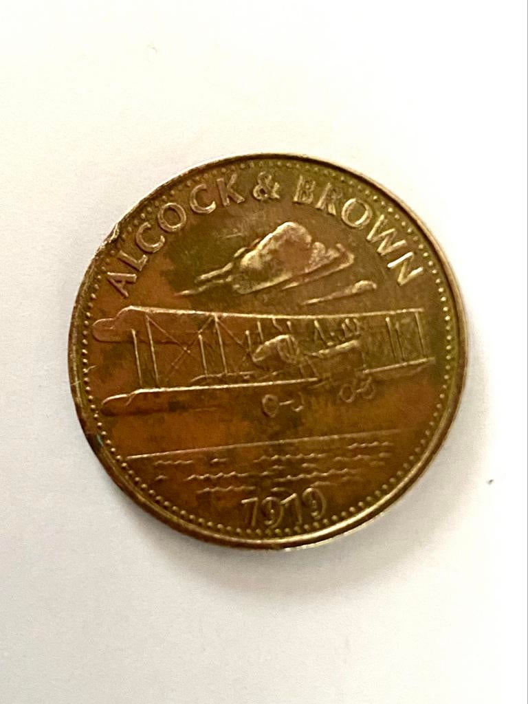 Médaille Shell - Alcock & Brown 1919 - années 70, Enlèvement ou Envoi