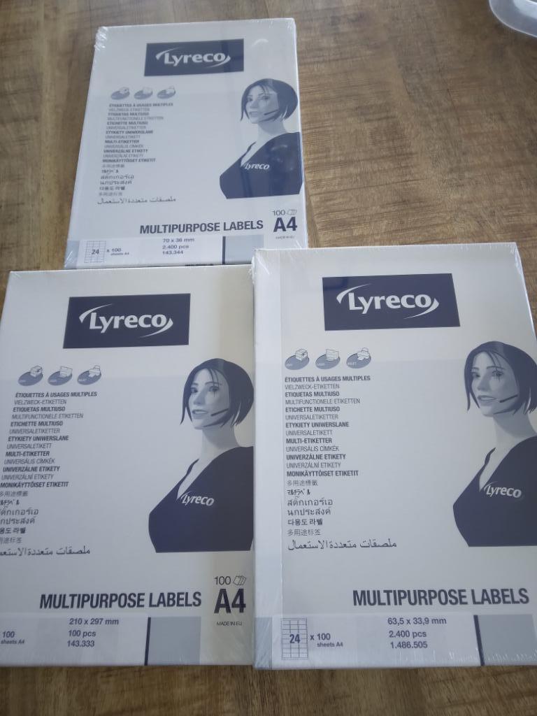 Etiquettes Lyreco, Enlèvement ou Envoi, Neuf