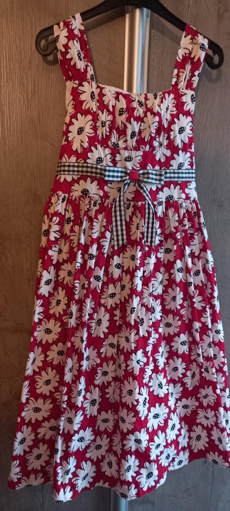 robe de princesse rouge à fleurs Bonnie Jean taille 140, Robe ou Jupe, Enlèvement ou Envoi, Comme neuf, Bonnie Jean