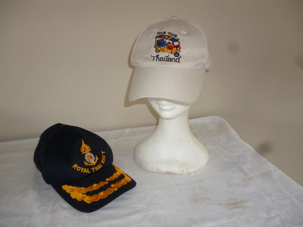 2 petjes hoedjes Royal Thai Navy en Took Took Thailand klak, Verzamelen, Ophalen