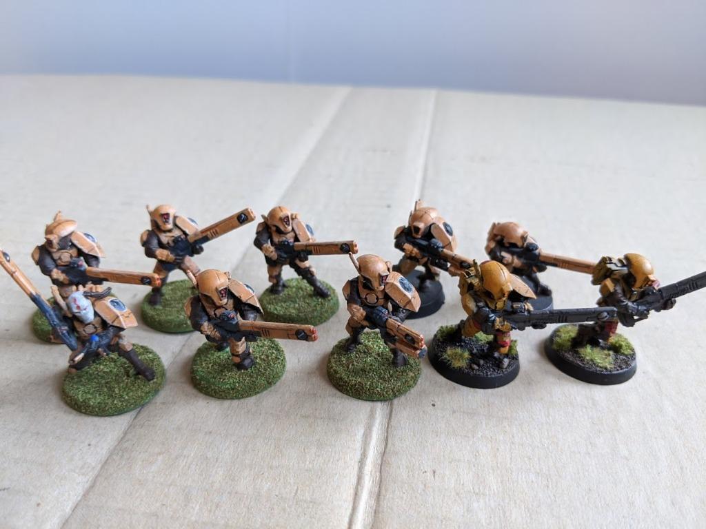 10 Tau Empire Fire Warriors en plastique 28 mm WH40K peint, Hobby & Loisirs créatifs, Wargaming, Utilisé, Warhammer 40000, Peint
