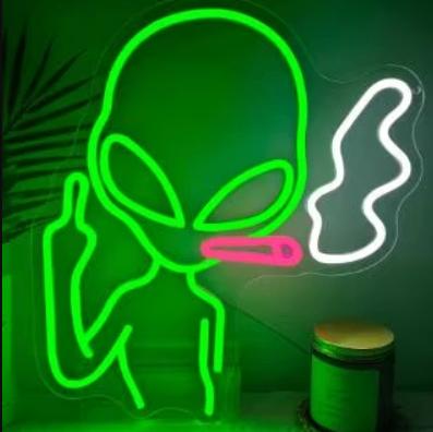 LED lamp neon stijl Alien met joint (38x34cm)