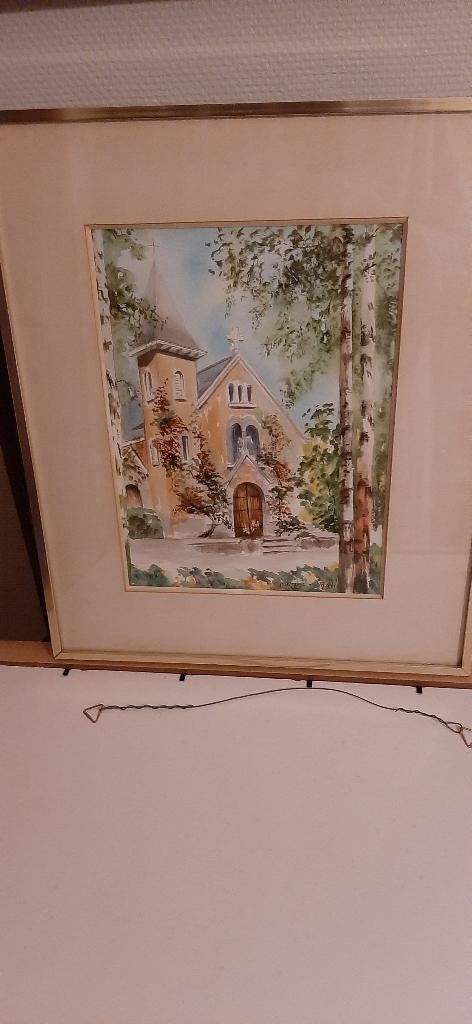 Verf en het gouden metalen frame, Huis en Inrichting, Woonaccessoires | Lijsten, Zo goed als nieuw, Ophalen of Verzenden