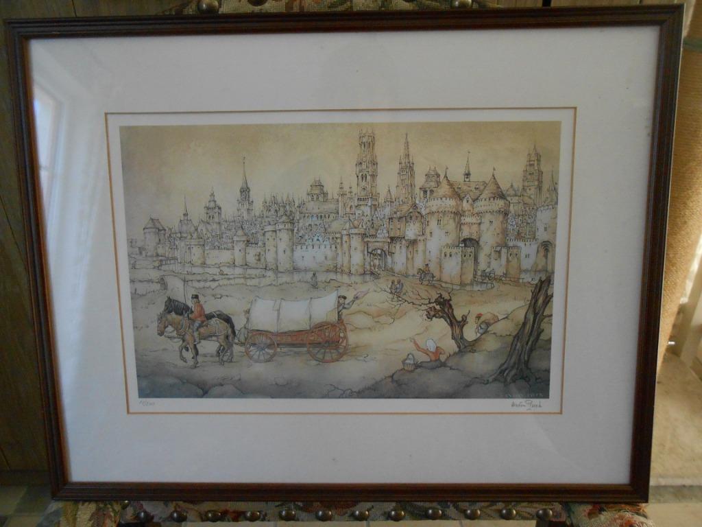 * De poorten van Brugge, orginele Anton Pieck,perfecte staat, Ophalen of Verzenden
