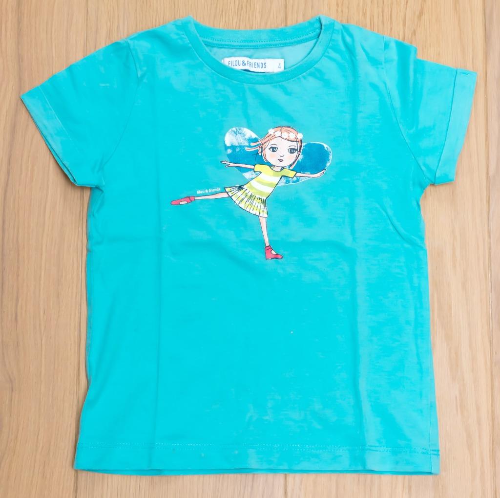 Lichtblauwe T-shirt Filou & Friends, 4 jaar, Gebruikt, Meisje, Filou&Friends, Ophalen of Verzenden