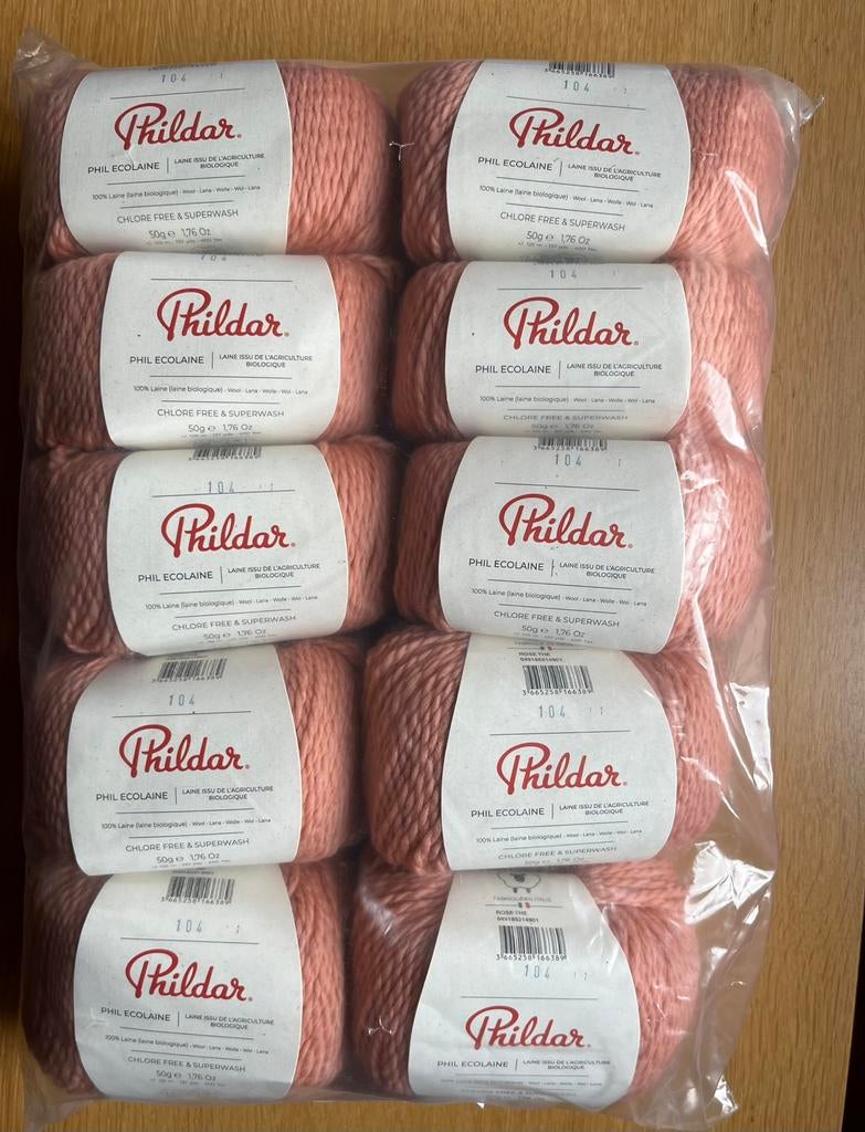 10 pelotes ecolaine Phildar, Enlèvement ou Envoi, Neuf, Laine ou Fils