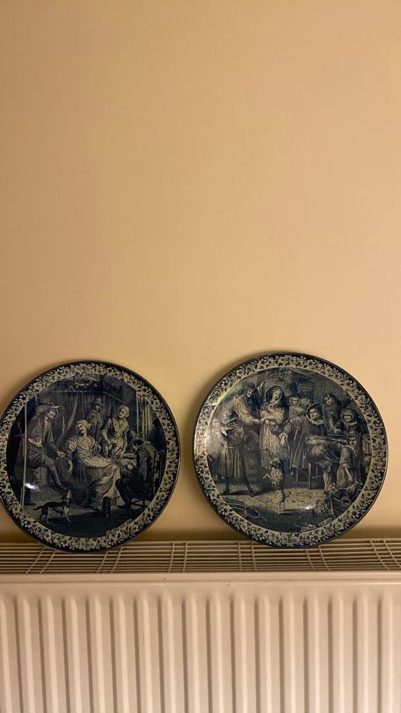 Paar oude delfts decoratieborden, Antiek en Kunst