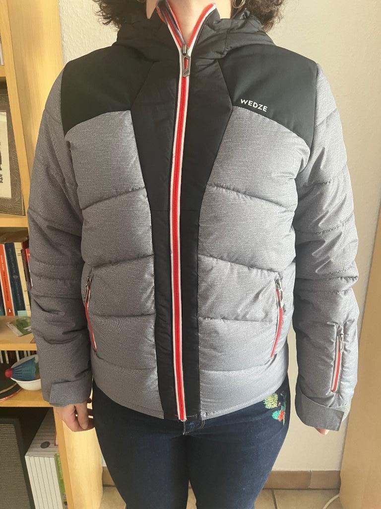 Veste de ski ou d’hiver noire et grise, Comme neuf, Decathlon, Noir, Enlèvement