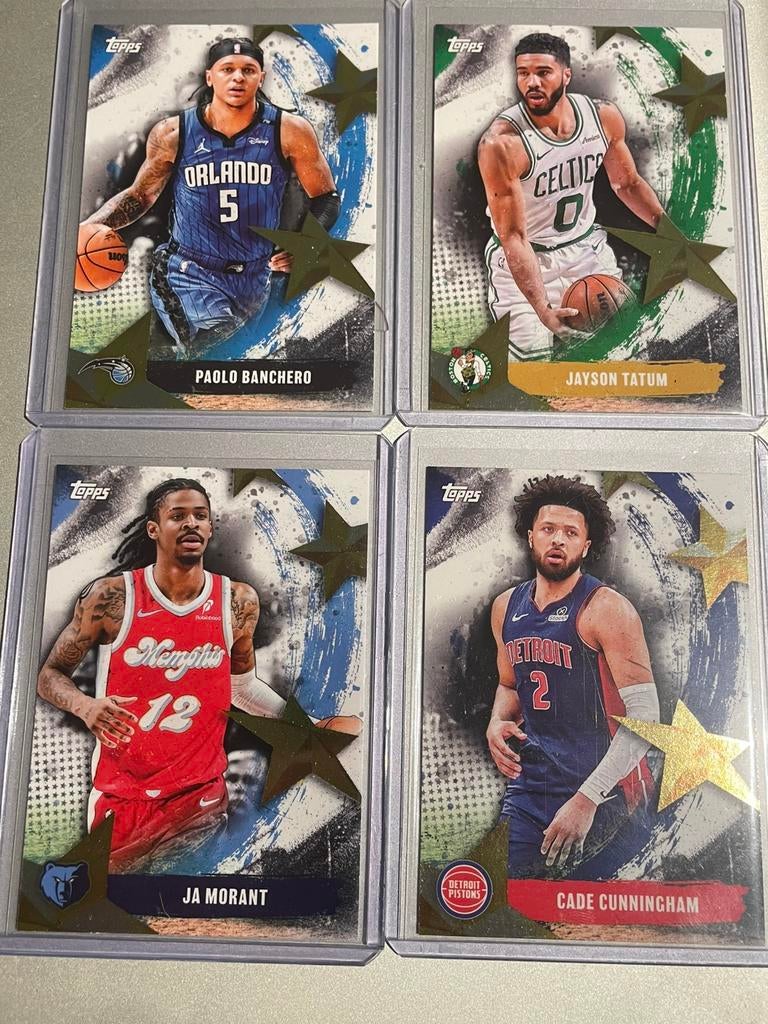 Lot de 4 inserts Topps 2025 Tatum Banchero Morant Cade, Enlèvement ou Envoi, Neuf, Plusieurs images