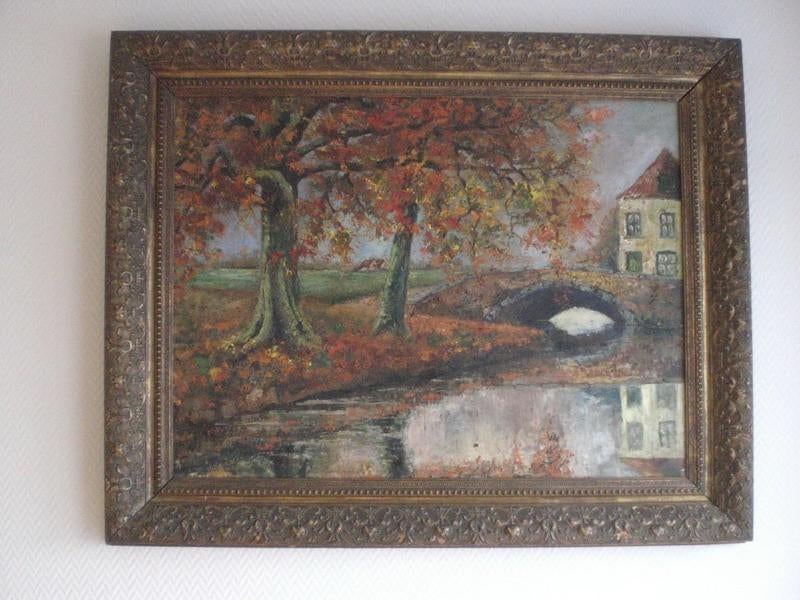 Tableau. Signé: "Frans Staelens". (1899-1952) Vintage, Enlèvement