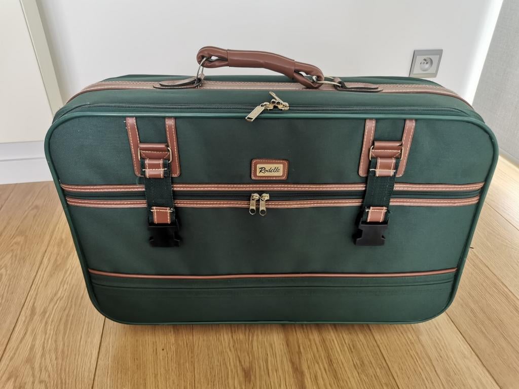 Vintage kleine reiskoffer trolley Rolette, Ophalen, Zo goed als nieuw, Overige materialen, Wieltjes