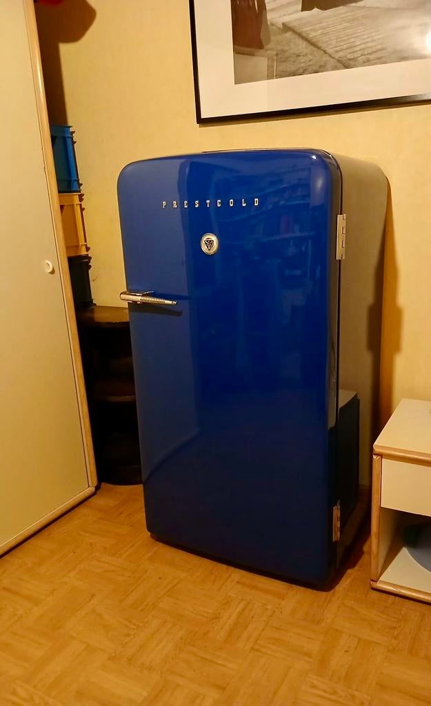 Retro koelkast blauw Prestcold, Elektronische apparatuur, Koelkasten en IJskasten, Ophalen, Gebruikt