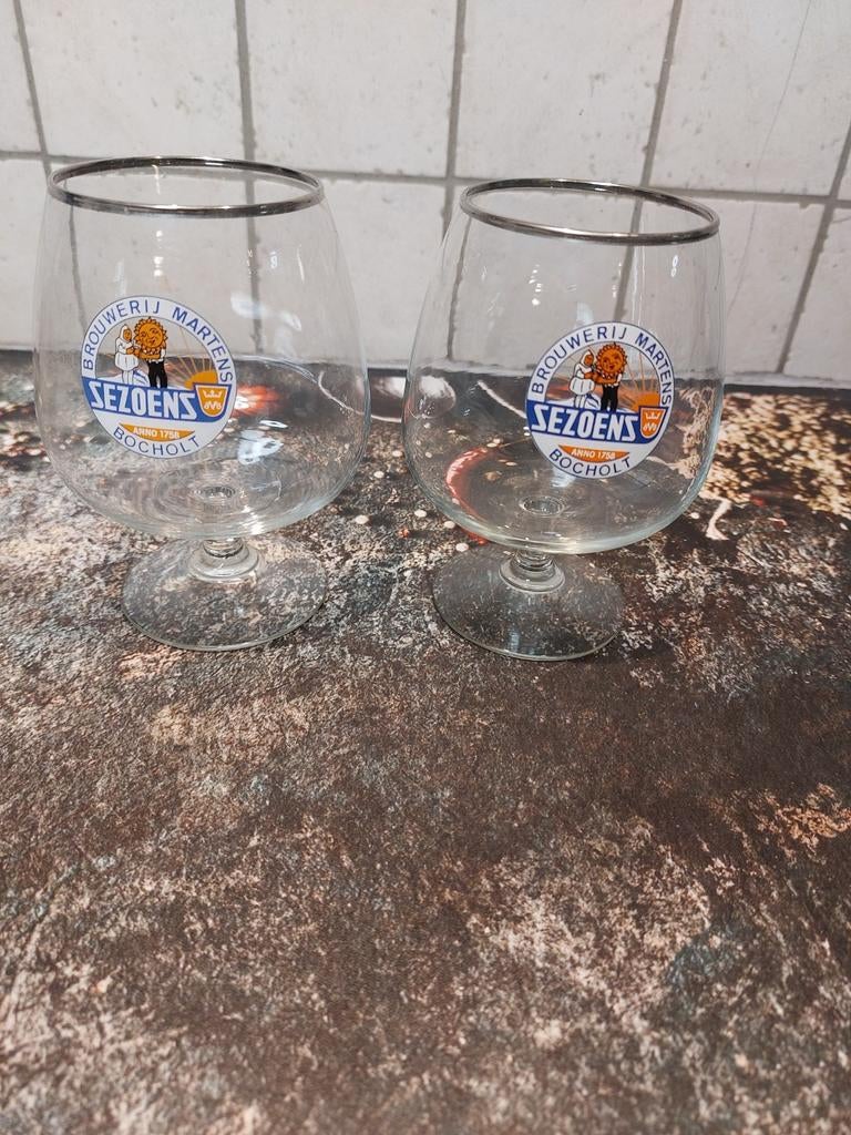 Sezoens bolletjes glas, Verzamelen, Ophalen of Verzenden, Zo goed als nieuw, Bierglas