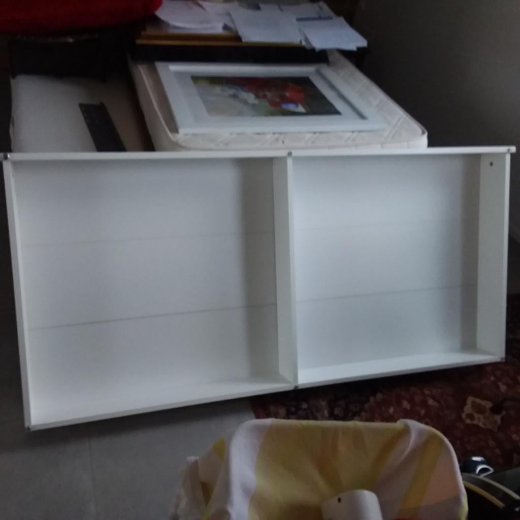 Bedlade voor opslag onder bed, Ophalen, Gebruikt, 70 cm of minder, Wit