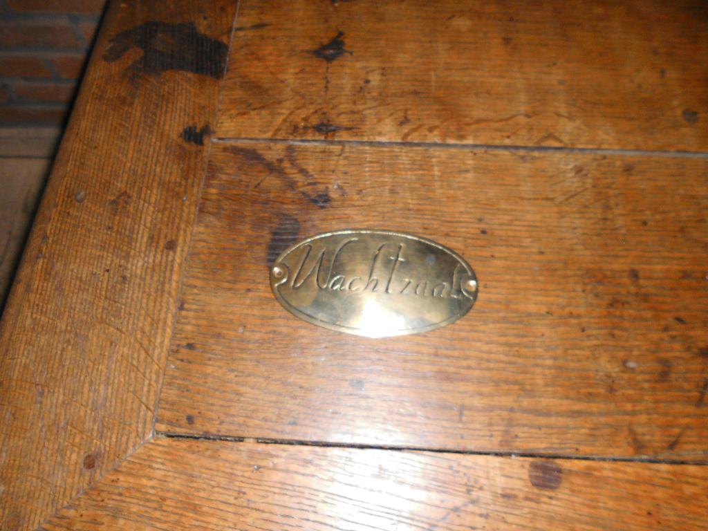 Bordje "wachtzaal" in koper, messing, Ophalen, Koper