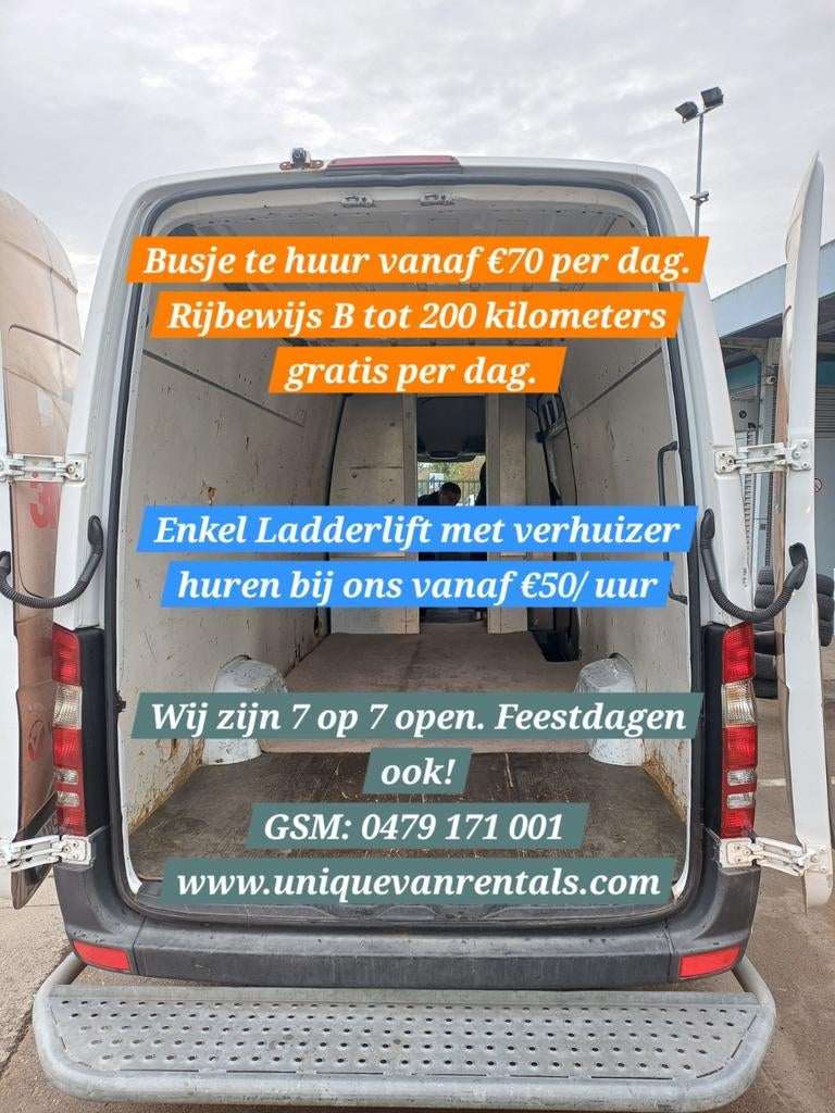 Camionet te huur Antwerpen Bestelwagen te huur, Overige uren, Vast contract, Geschikt als bijbaan
