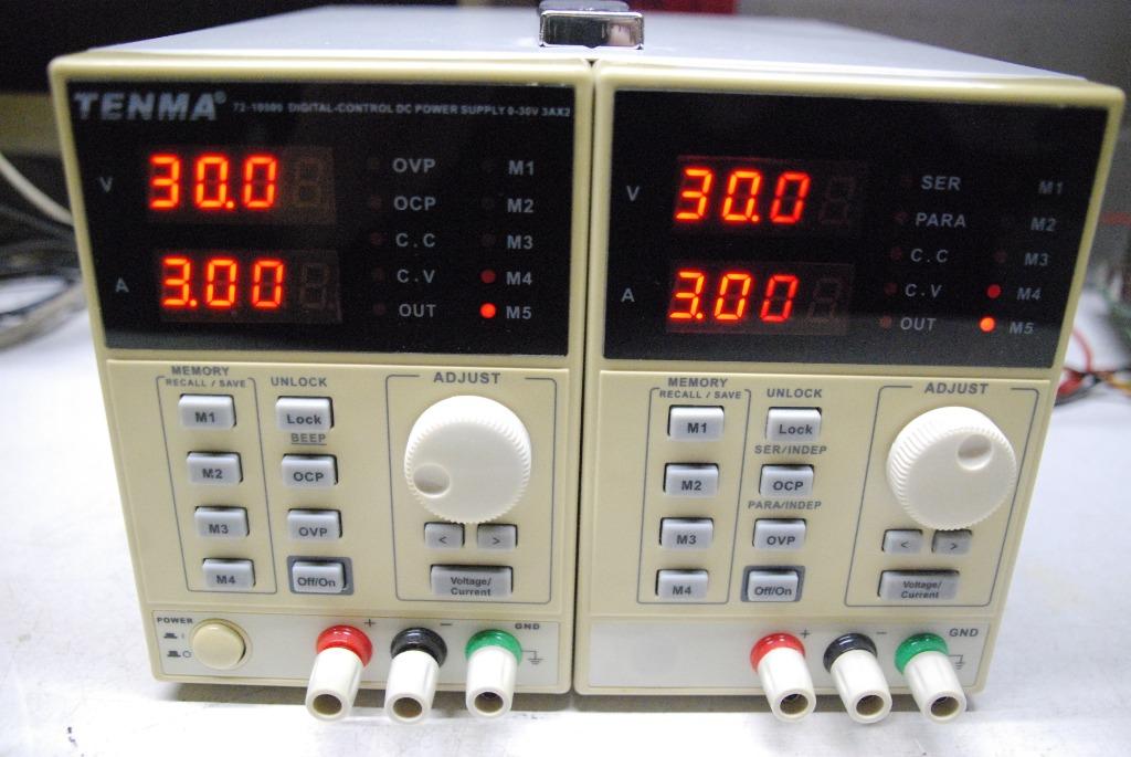 Dubbele digitale regelbare voeding TENMA, Hobby & Loisirs créatifs, Composants électroniques, Utilisé, Enlèvement ou Envoi