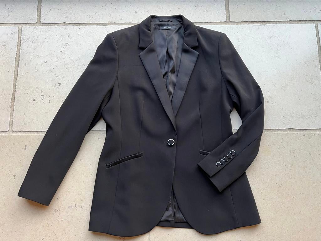 Blazer femme classique noir "Esprit", col satin, Taille:40, Vêtements | Femmes, Taille 38/40 (M), Comme neuf, Manteau, Noir