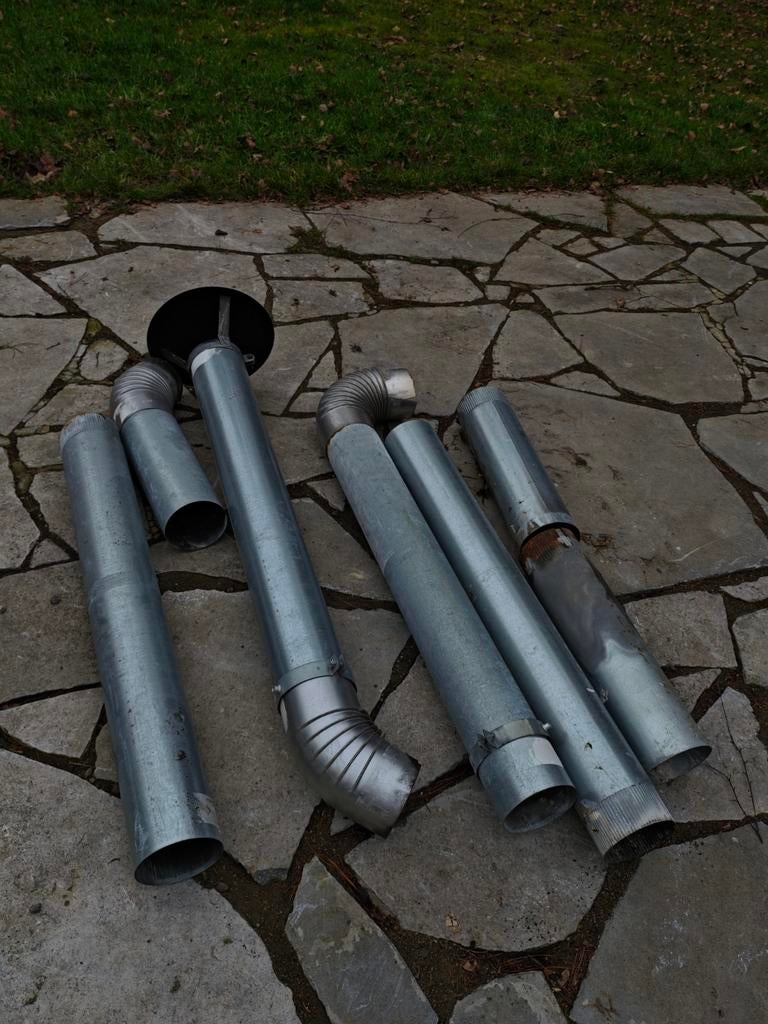 Rookgasafvoerbuizen buizen, bochten, beugels 130mm, Ophalen, Overige materialen, Gebruikt, Overige typen