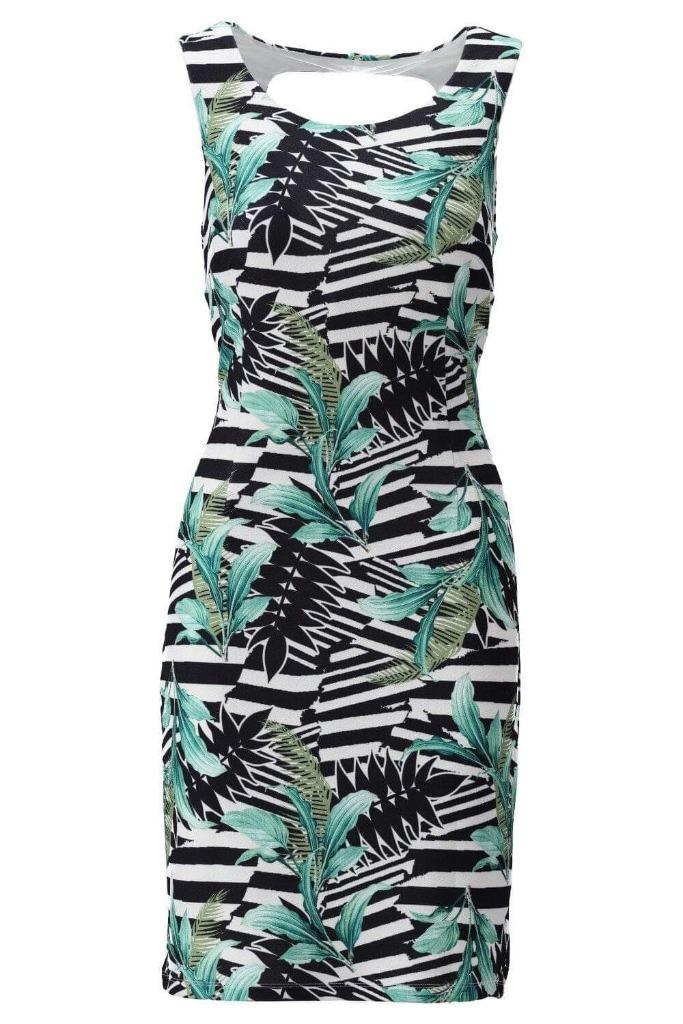 Robe K-Design S410 avec collection été 2021 blanc-vert-noir, Vêtements | Femmes, Autres couleurs, Taille 36 (S), Comme neuf, Longueur genou