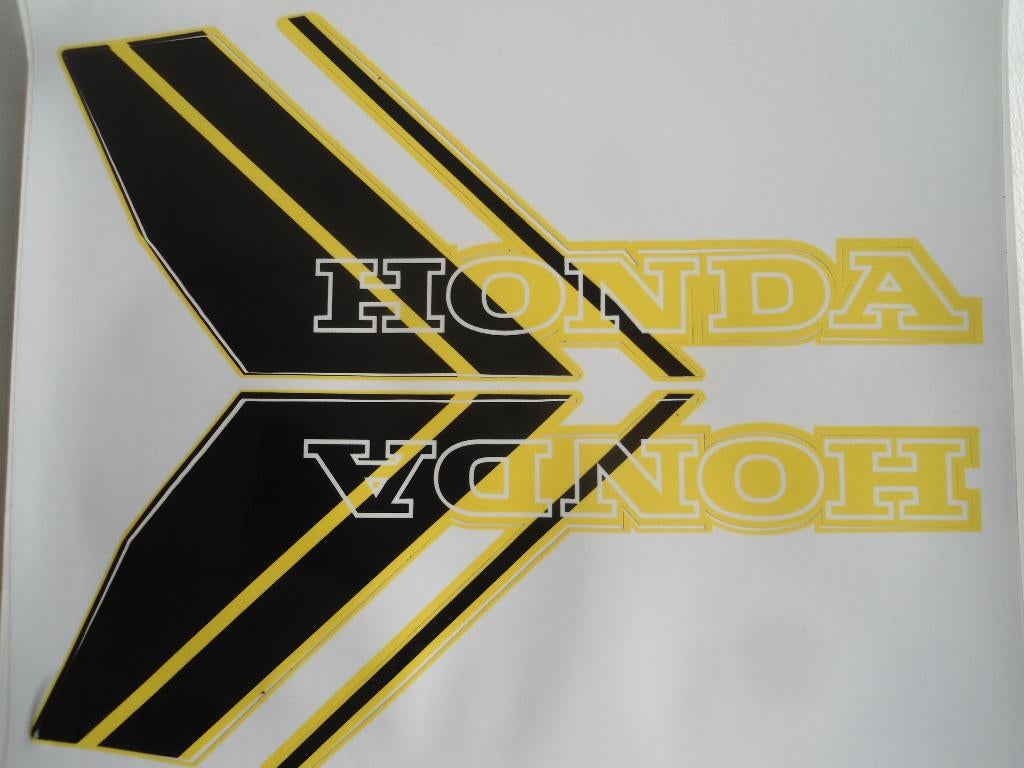 Honda camino : Custom : geel - zwart - wit stikkerset, Fietsen en Brommers, Ophalen, Nieuw, Tank, Honda camino  custom