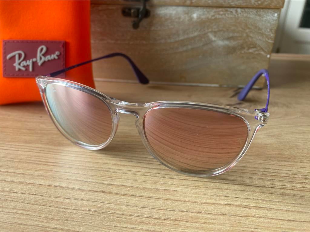 Lunettes Ray-Ban transparent et mauve enfant, Kinderen en Baby's, Ophalen of Verzenden, Zo goed als nieuw